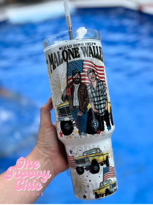Malone Wallen 40 0z Tumbler With Handle